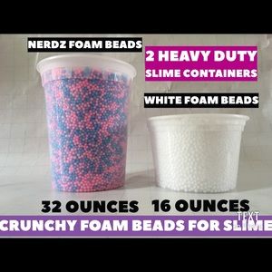 Slime foam balls Nerdz blue  pink and white beads